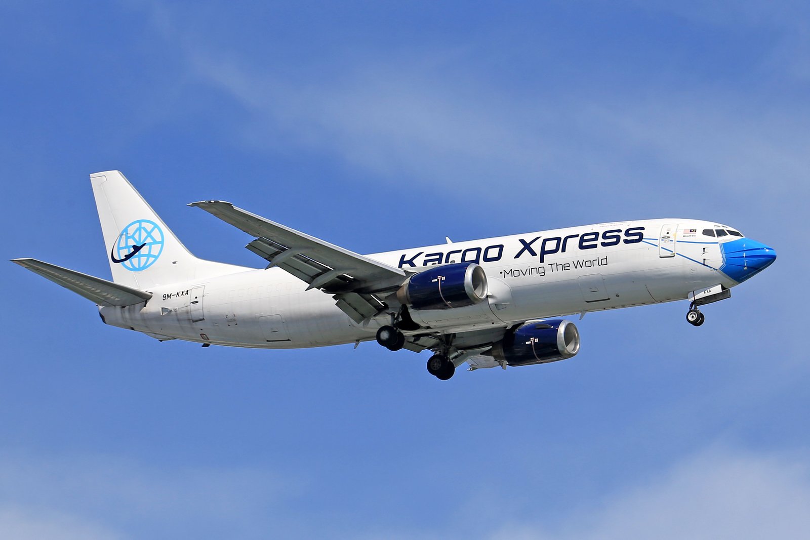 Cargo airplane in flight